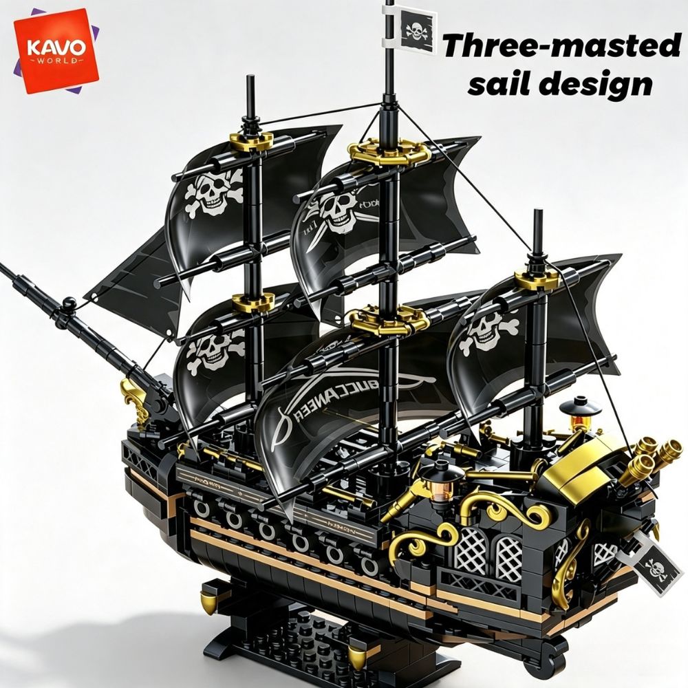 Model Kit U Boat - KAVOWORLD 801-delige 1799 Klassieke Zwarte Piratenschip