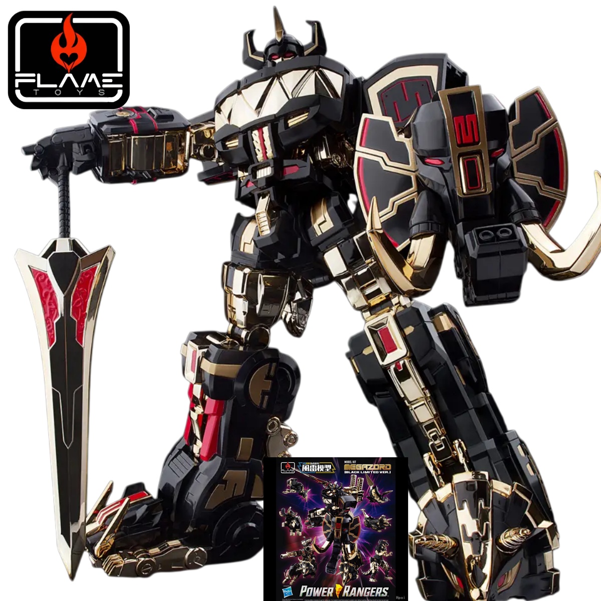 Model Kit Megazord - Flame Toys Furai Model Megazord Zwart