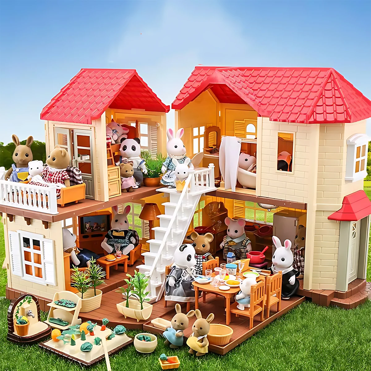 Model Kitchen Set - Miniatuurmeubilair 1:12 Poppenhuis Keuken Woonkamer Slaapkamer